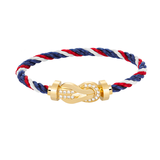 [Lunabriance]CHANCE LARGE 8 FIGURE BUCKLE HALF DIAMOND BRACELET GOLD