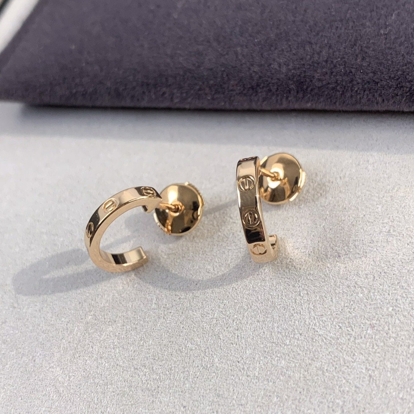 [Lunabriance]LOVE EARRINGS 2.65MM PINK GOLD