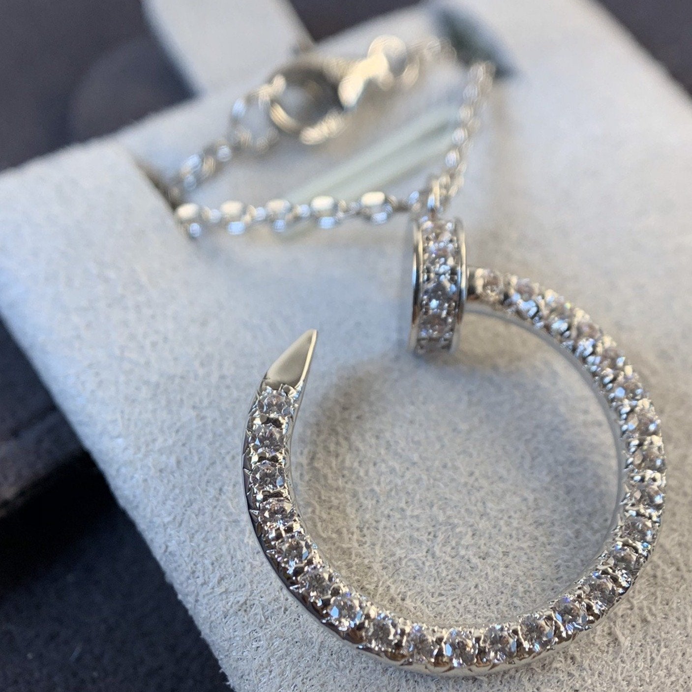 [Lunabriance]JUSTE NECKLACE SILVER DIAMONDS