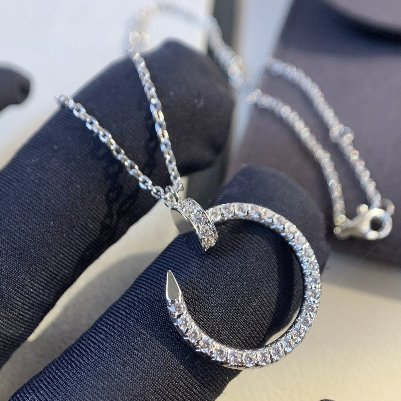 [Lunabriance]JUSTE NECKLACE SILVER DIAMONDS