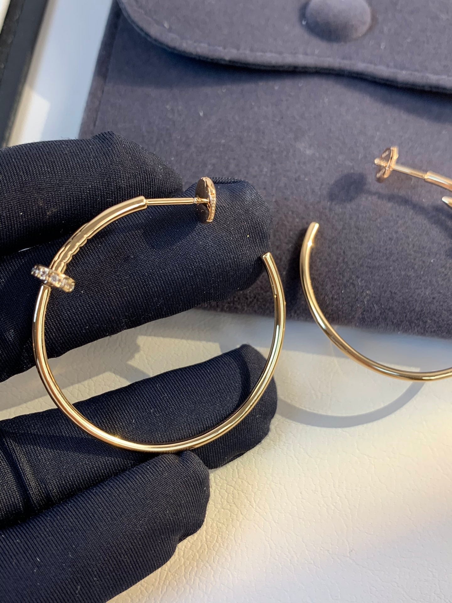 [Lunabriance]JUSTE EARRINGS GOLD DIAMONDS 1.8MM
