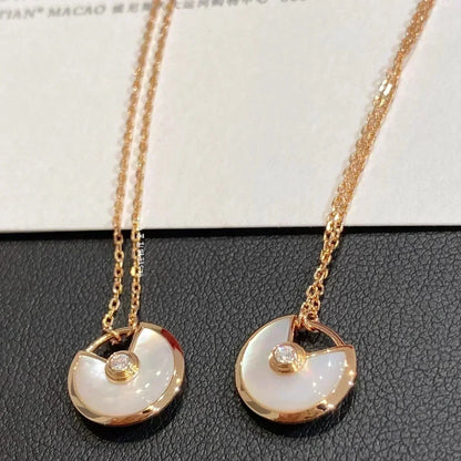 [Lunabriance]AMULETTE ROSE GOLD MOP NECKLACE