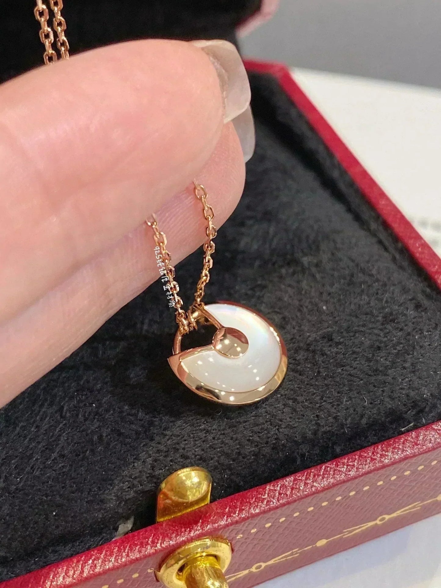 [Lunabriance]AMULETTE ROSE GOLD MOP NECKLACE