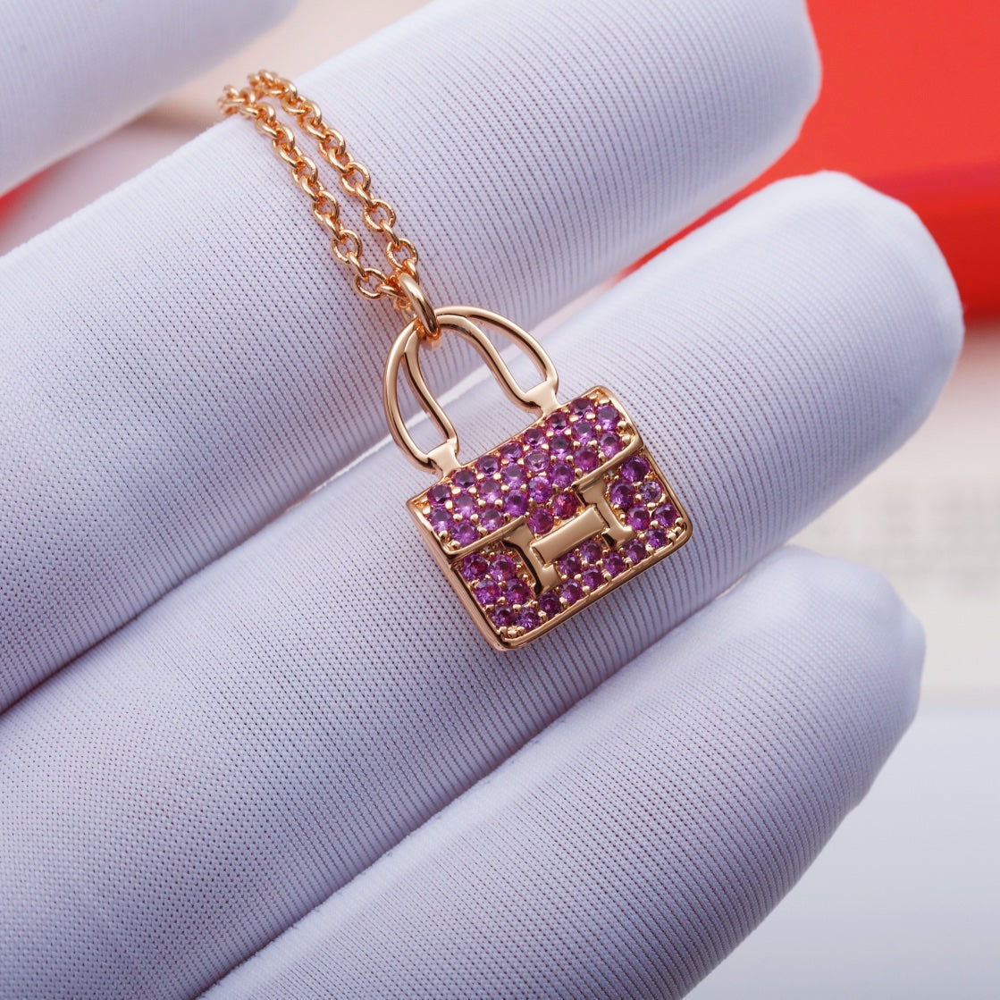 [Lunabriance]CONSTANCE PEDANT PURPLE DIAMOND NECKLACE