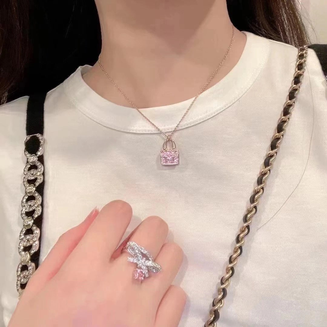 [Lunabriance]CONSTANCE PEDANT PURPLE DIAMOND NECKLACE