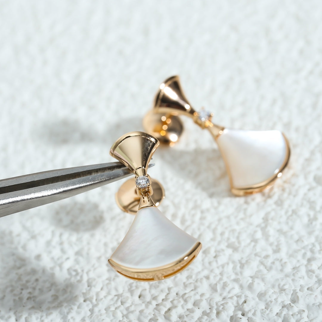 [Lunabriance]DREAM MOP PINK GOLD EARRINGS