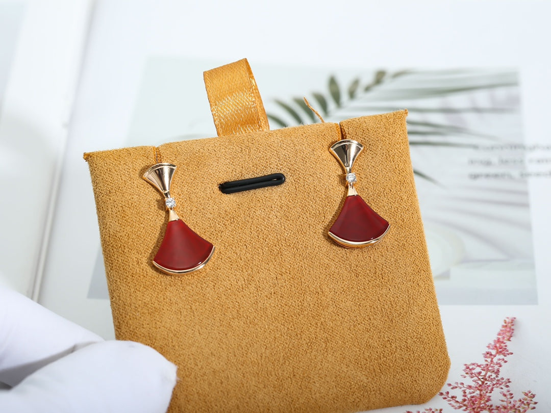 [Lunabriance]DREAM Carnelian PINK GOLD EARRINGS