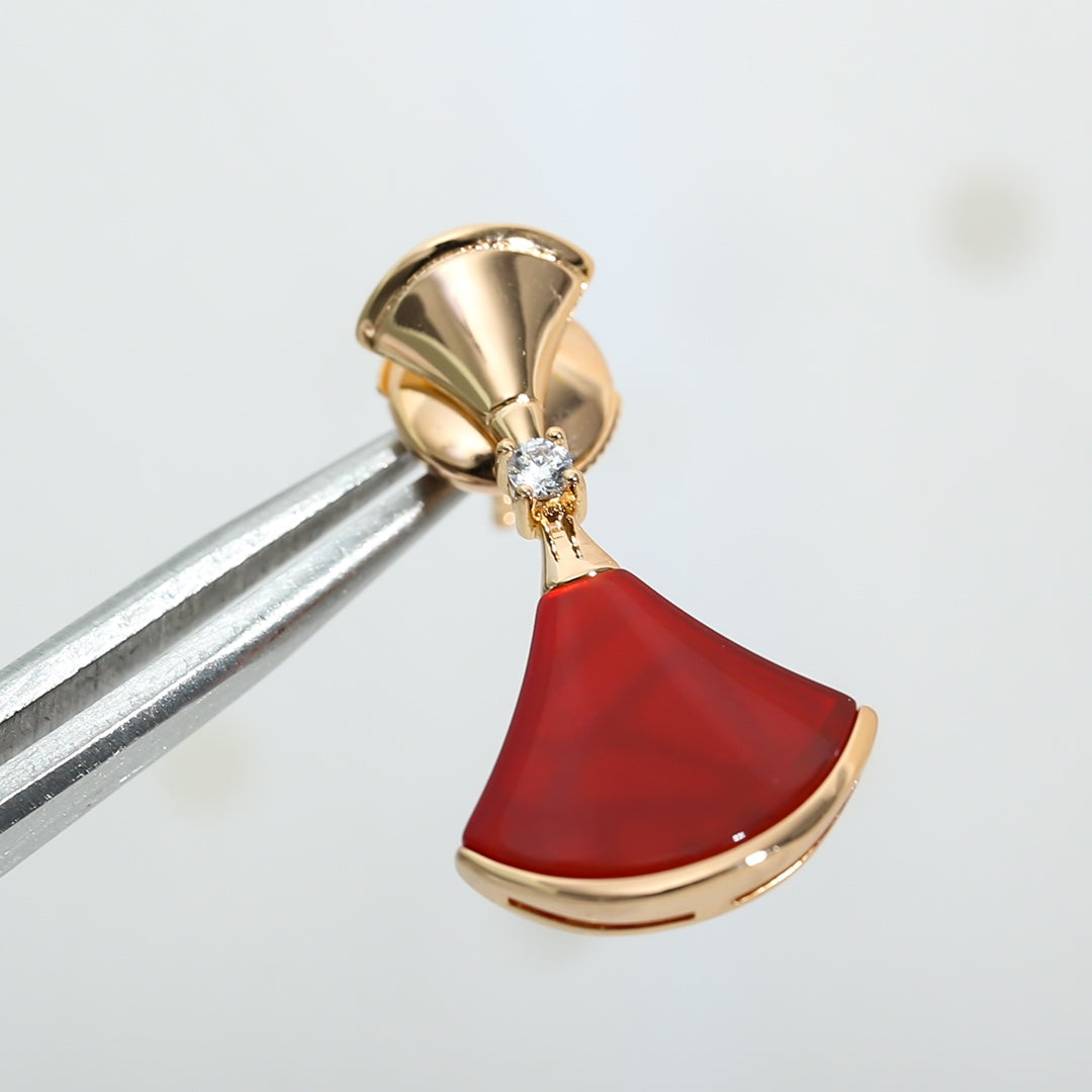 [Lunabriance]DREAM Carnelian PINK GOLD EARRINGS