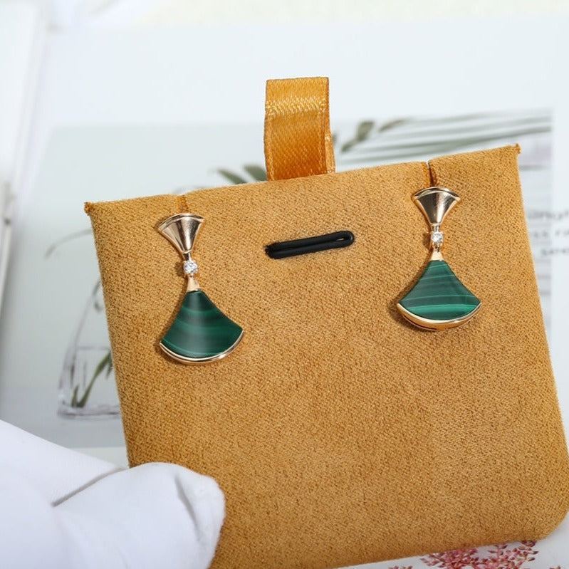 [Lunabriance]DREAM MALACHITE PINK GOLD EARRINGS
