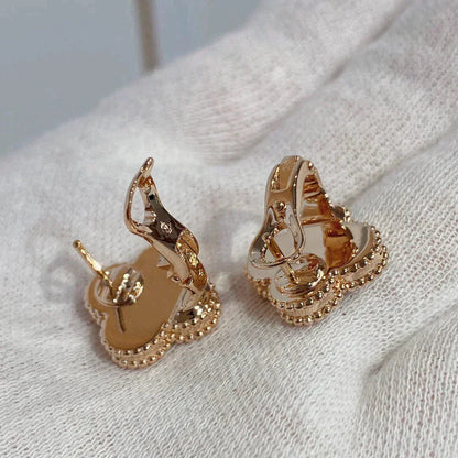 [Lunabriance]CLOVER MEDIUM 1 MOTIFS CARNELIAN  DIAMOND earrings