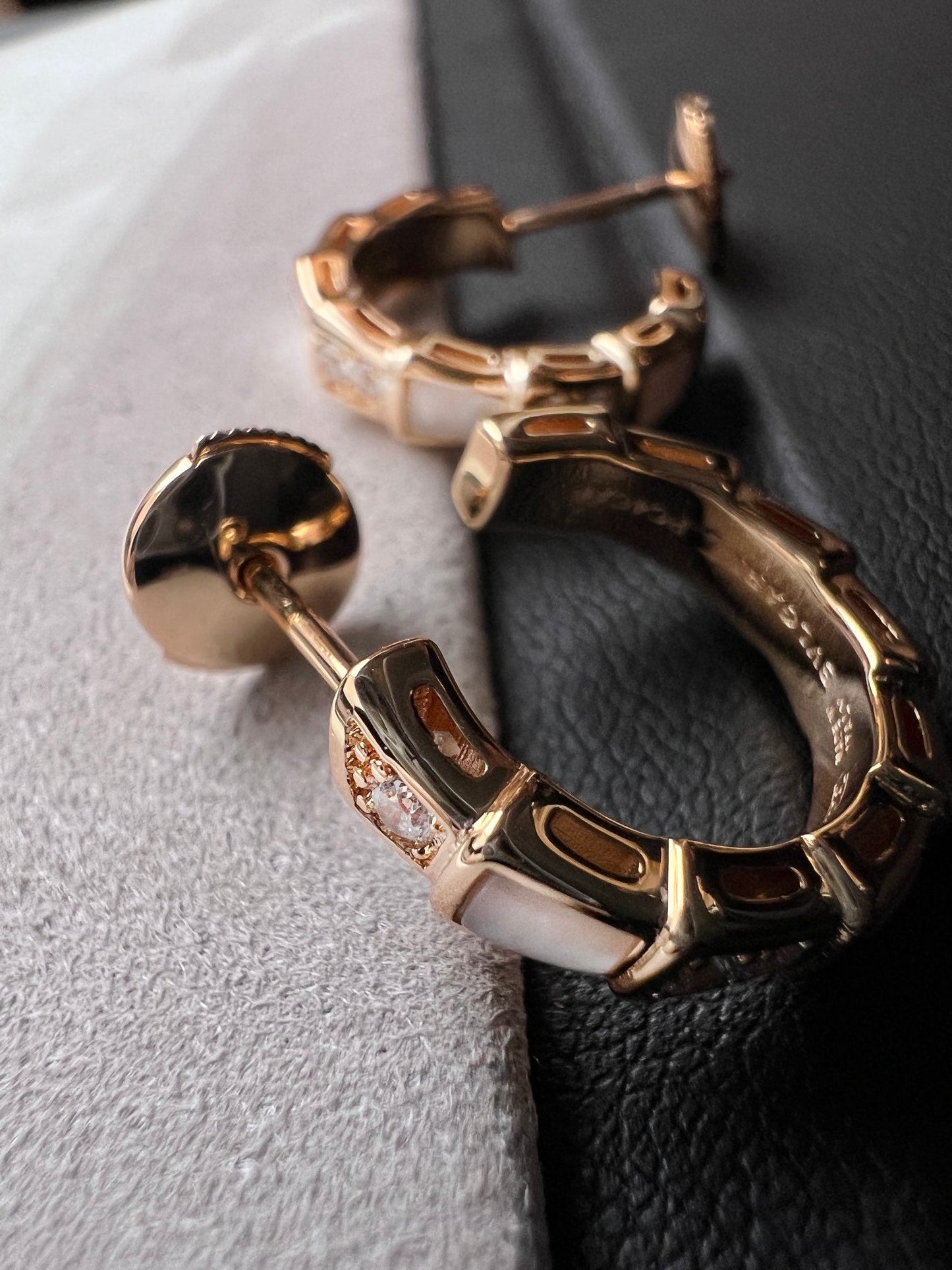 [Lunabriance]SERPENTI MOP PINK GOLD EARRINGS