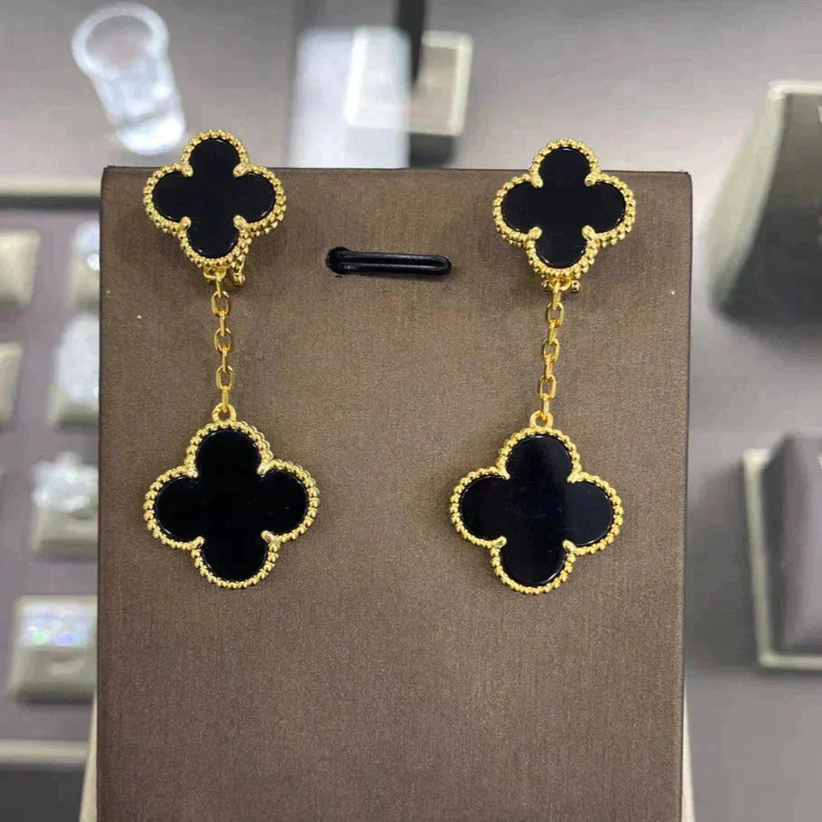 [Lunabriance]CLOVER 2 MOTIFS  EARRINGS (MULTIPLE CHOICESC