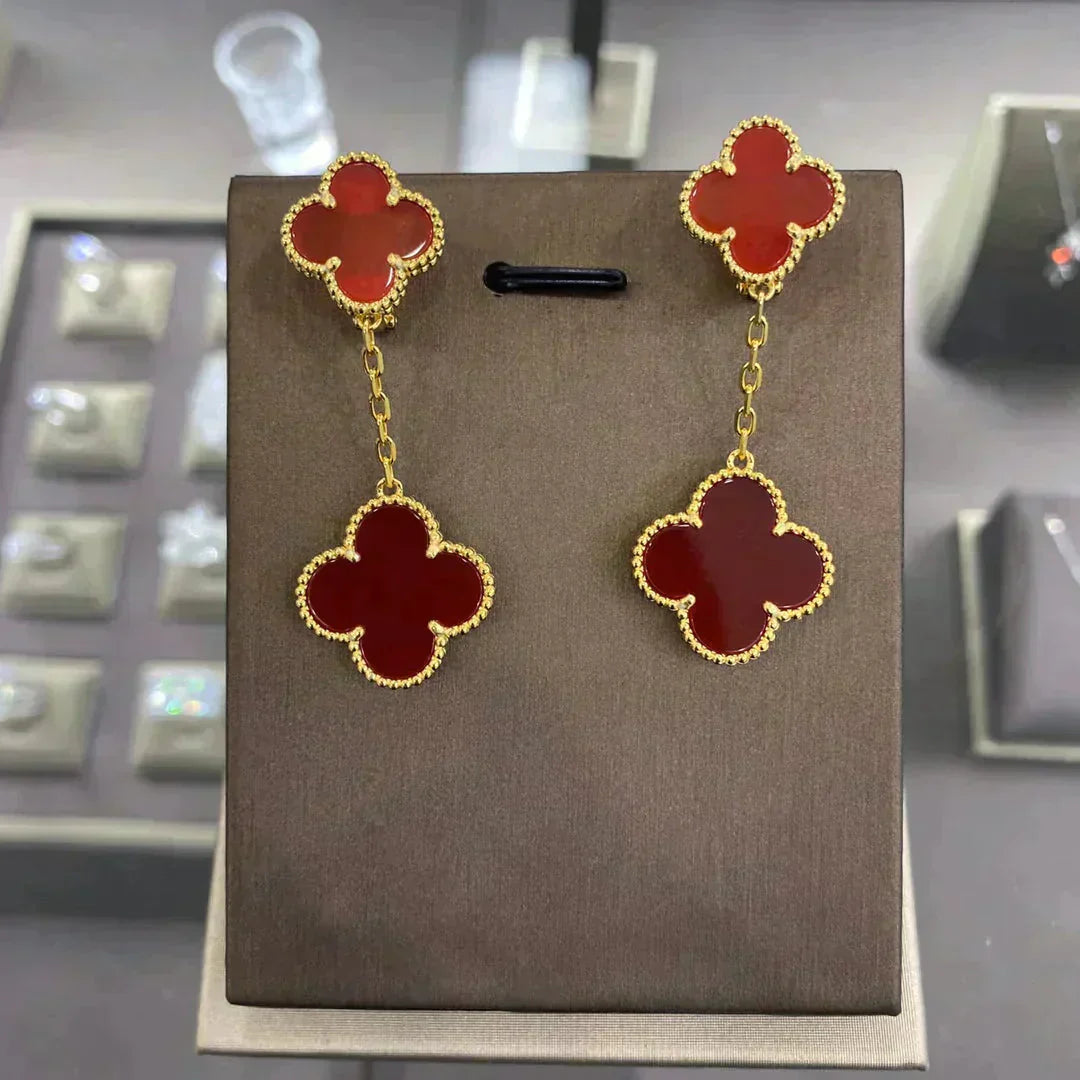 [Lunabriance]CLOVER 2 MOTIFS  EARRINGS (MULTIPLE CHOICESC