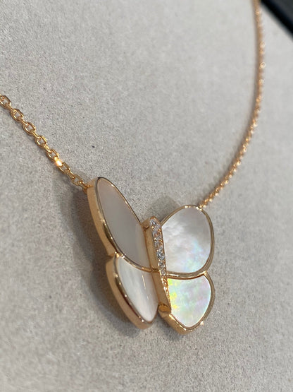 [Lunabriance]BUTTERFLY GOLD MOP DIAMOND NECKLACE