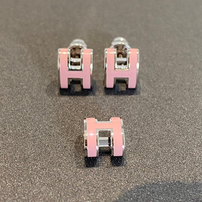 [Lunabriance]MINI POP H SILVER EARRINGS PINK