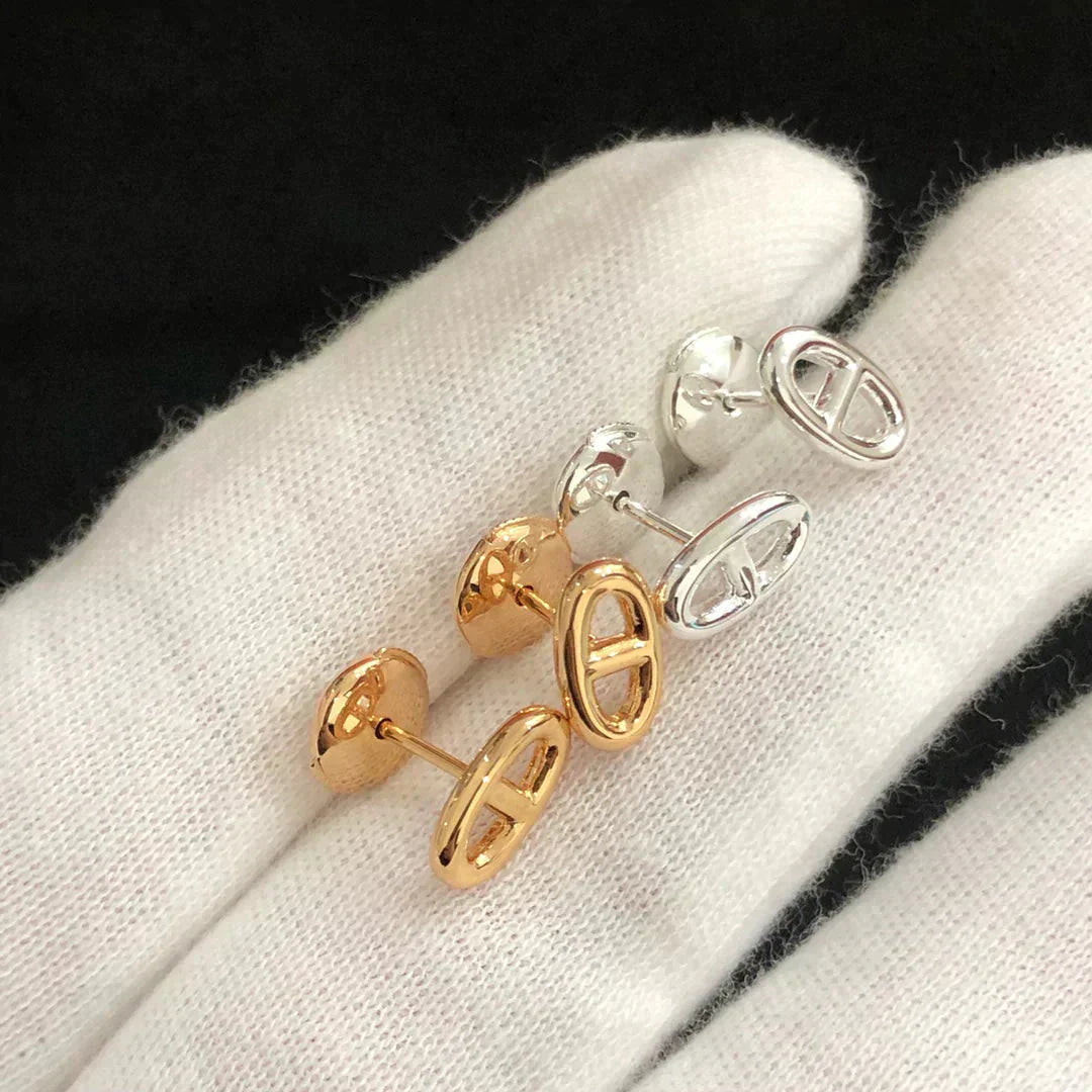 [Lunabriance]CHAINE SMALL EARRINGS GOLD AND SILVER