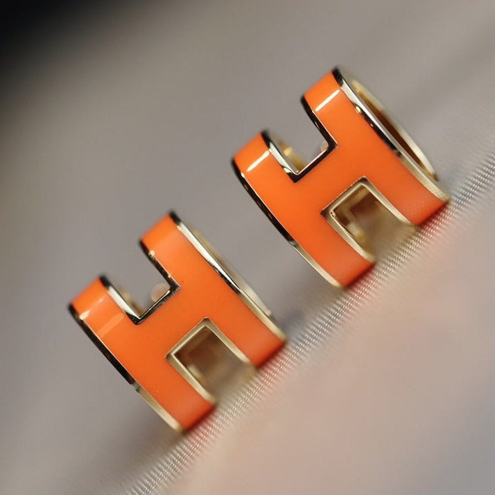 [Lunabriance]MINI POP H EARRINGS ORANGE