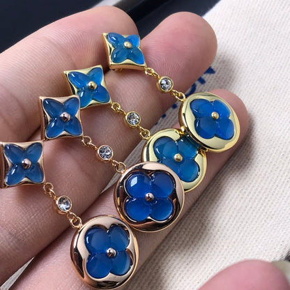 [Lunabriance]STAR AND SUN AGATE DIAMOND EARRINGS