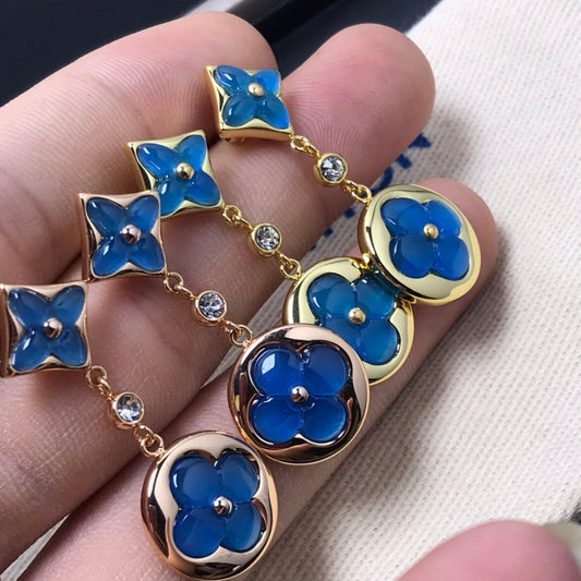 [Lunabriance]STAR AND SUN AGATE DIAMOND EARRINGS