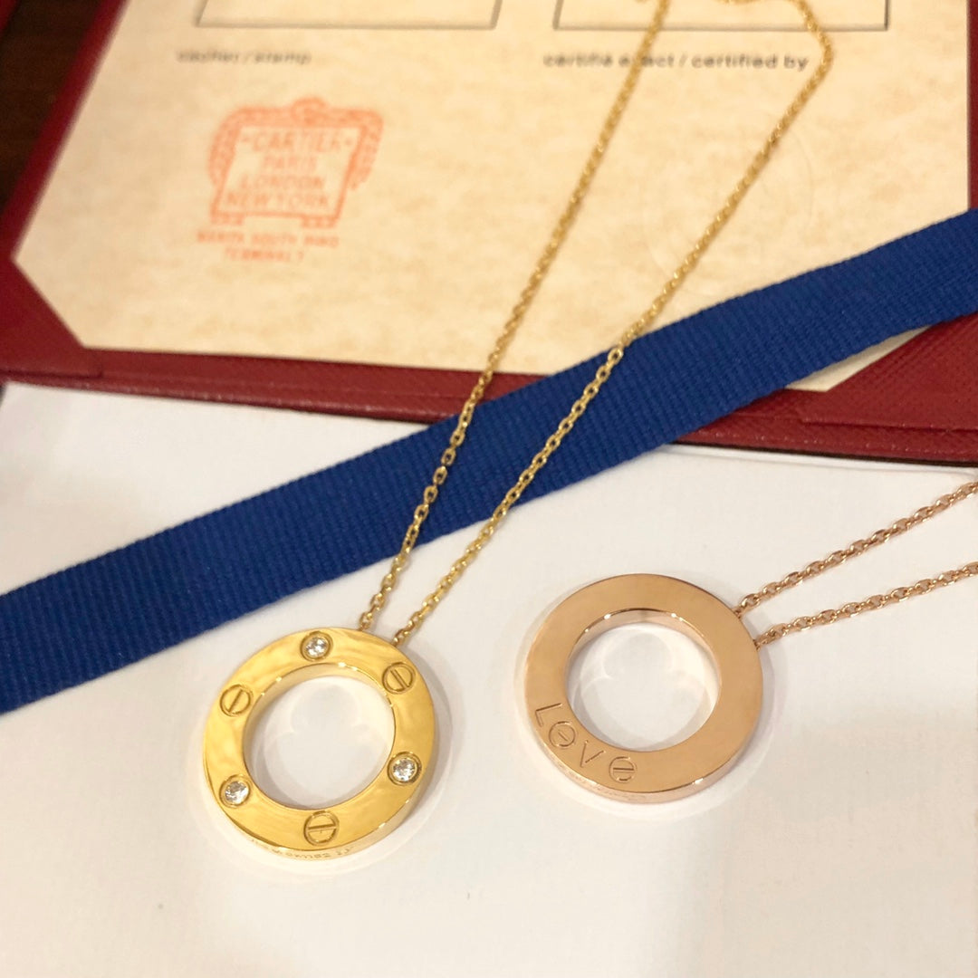 [Lunabriance]LOVE NECKLACE 16MM 3 DIAMONDS