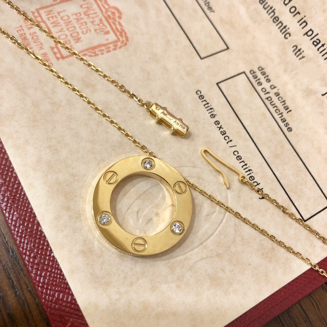 [Lunabriance]LOVE NECKLACE 16MM 3 DIAMONDS