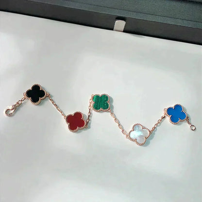 [Lunabriance]CLOVER 5 MOTIFS MULTICOLOR  BRACELET