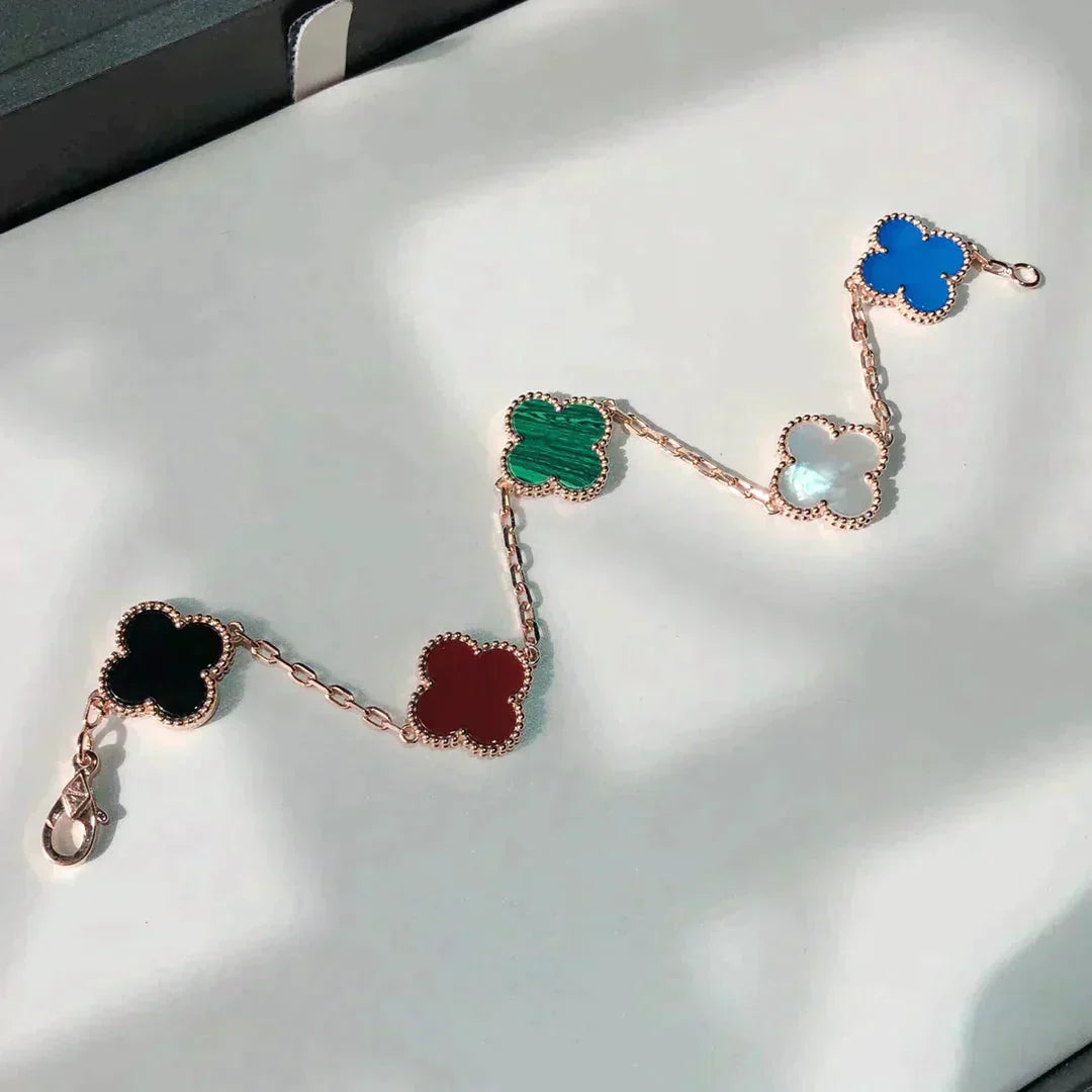 [Lunabriance]CLOVER 5 MOTIFS MULTICOLOR  BRACELET