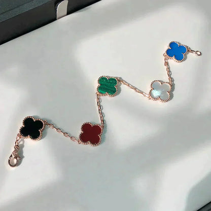 [Lunabriance]CLOVER 5 MOTIFS MULTICOLOR  BRACELET