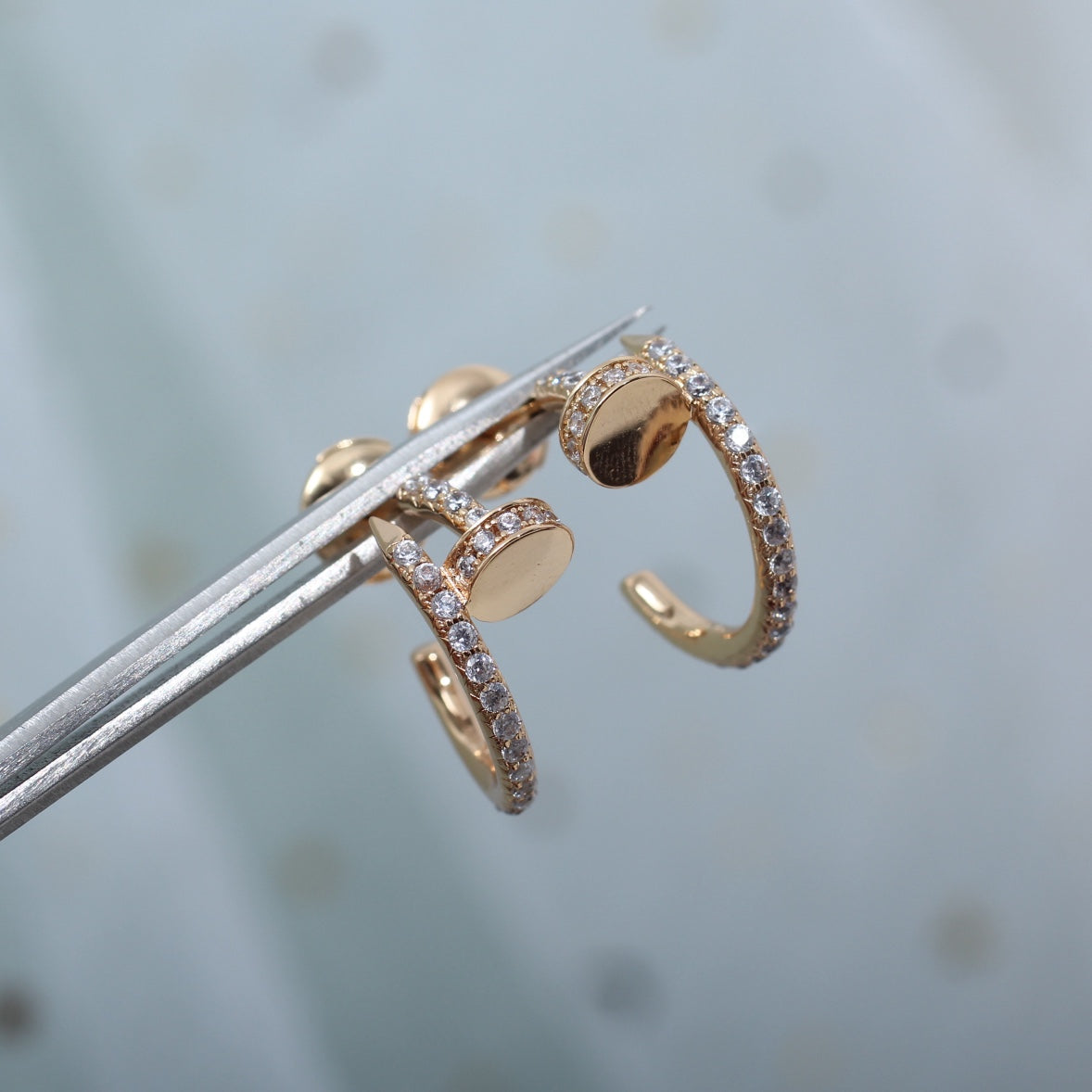 [Lunabriance]JUSTE EARRINGS 12.75MM PINK GOLD DIAMOND