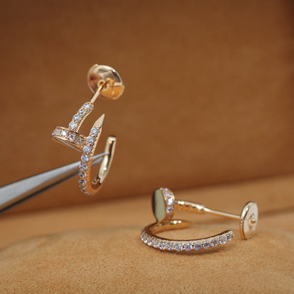 [Lunabriance]JUSTE EARRINGS 12.75MM PINK GOLD DIAMOND