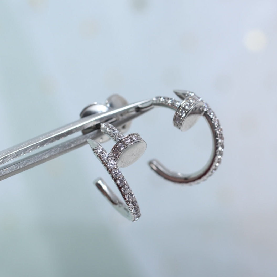 [Lunabriance]JUSTE EARRINGS 12.75MM SILVER DIAMOND