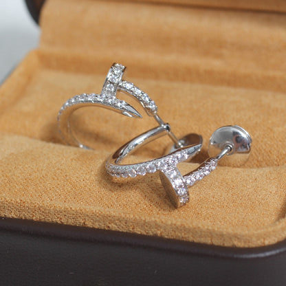 [Lunabriance]JUSTE EARRINGS 12.75MM SILVER DIAMOND