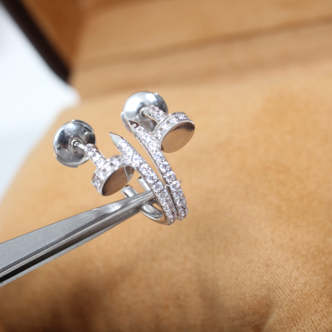 [Lunabriance]JUSTE EARRINGS 12.75MM SILVER DIAMOND