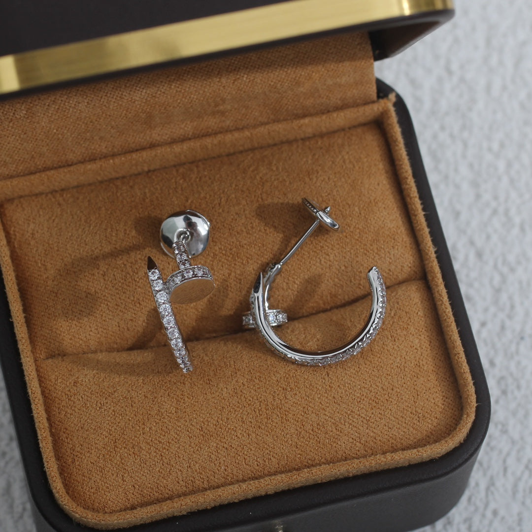 [Lunabriance]JUSTE EARRINGS 12.75MM SILVER DIAMOND