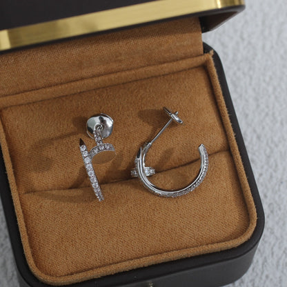 [Lunabriance]JUSTE EARRINGS 12.75MM SILVER DIAMOND