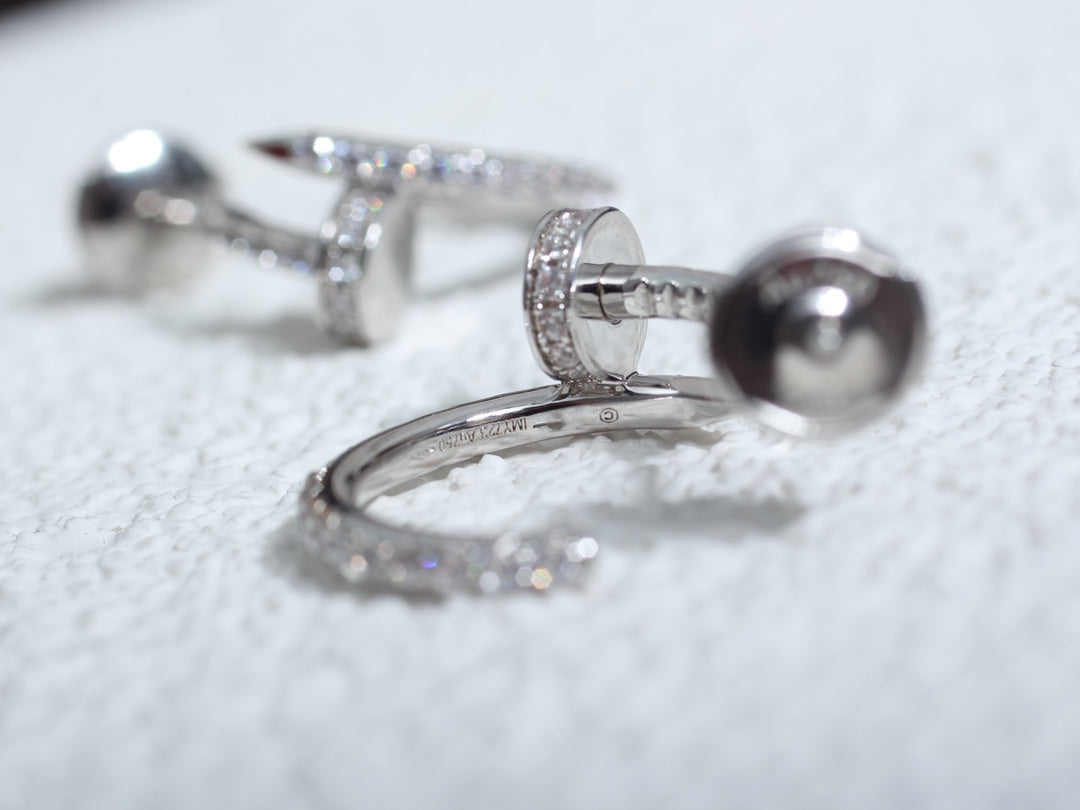 [Lunabriance]JUSTE EARRINGS 12.75MM SILVER DIAMOND