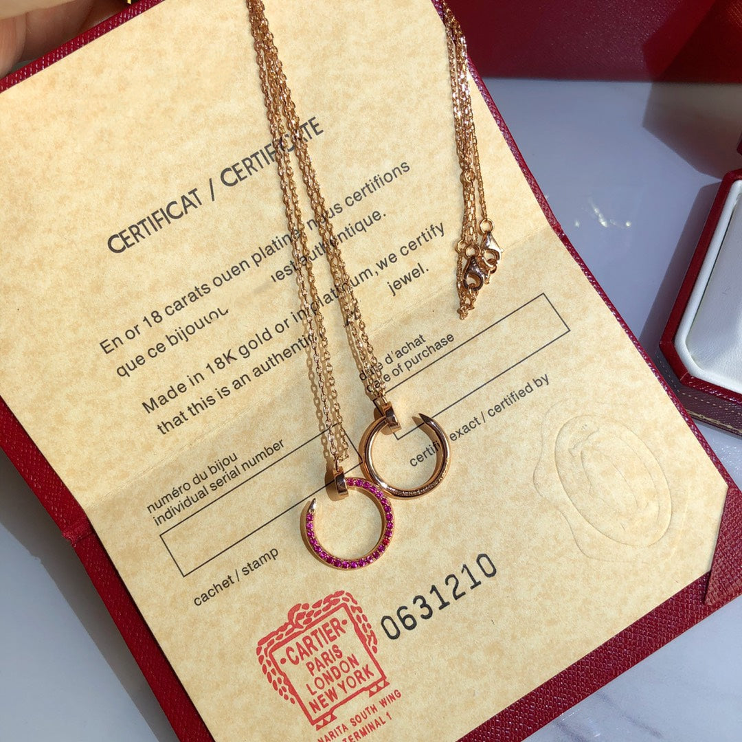 [Lunabriance]JUSTE NECKLACE GOLD RED DIAMONDS