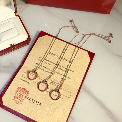 [Lunabriance]JUSTE NECKLACE GOLD RED DIAMONDS