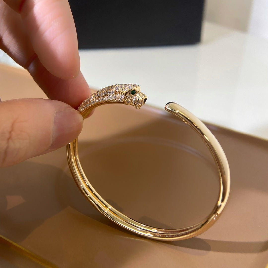 [Lunabriance]PANTHERE GOLD DIAMOND OPEN BRACELET