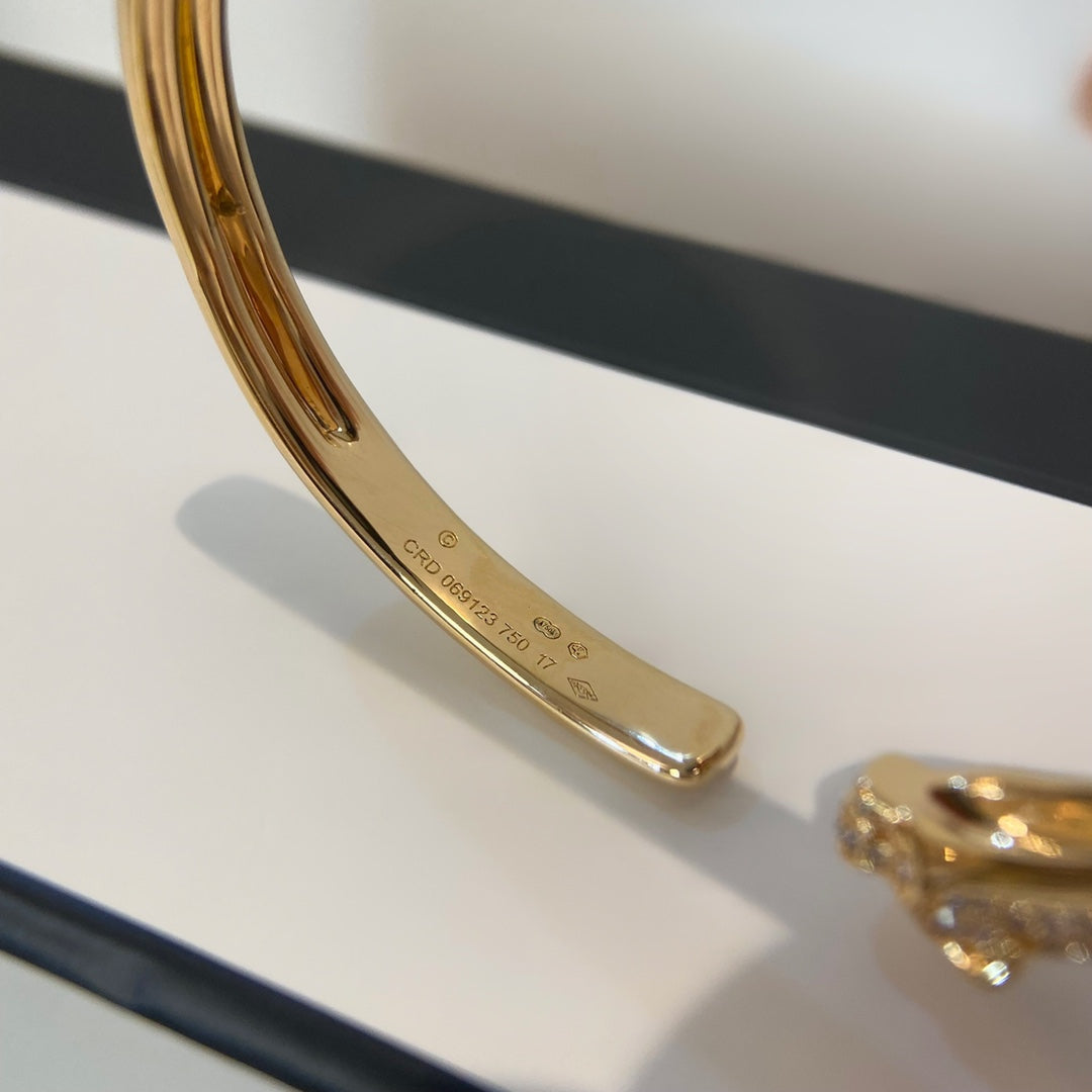 [Lunabriance]PANTHERE GOLD DIAMOND OPEN BRACELET