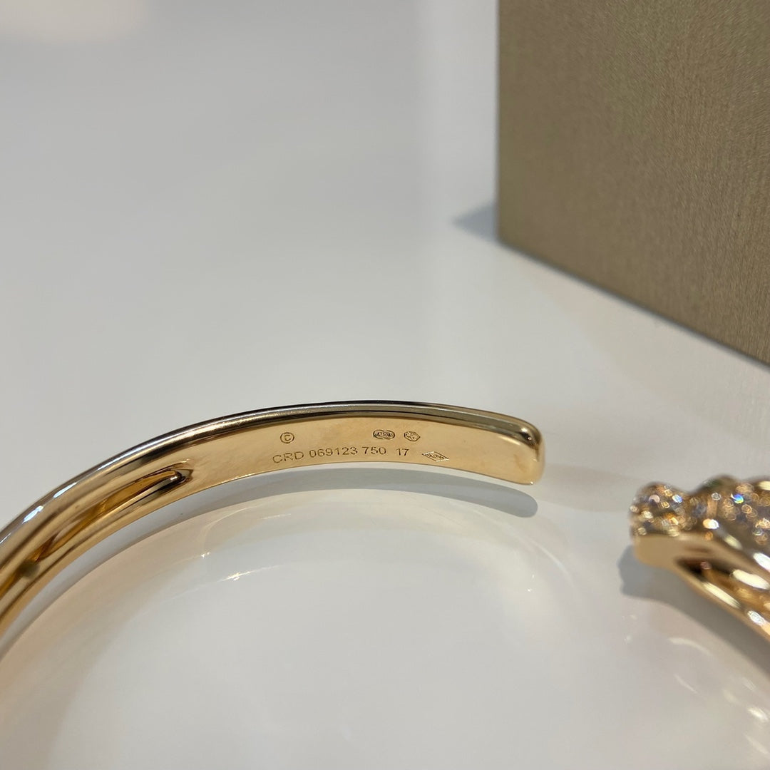 [Lunabriance]PANTHERE GOLD DIAMOND OPEN BRACELET