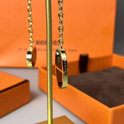 [Lunabriance]CHAINE VERSO BLACK CERAMIC EARRINGS