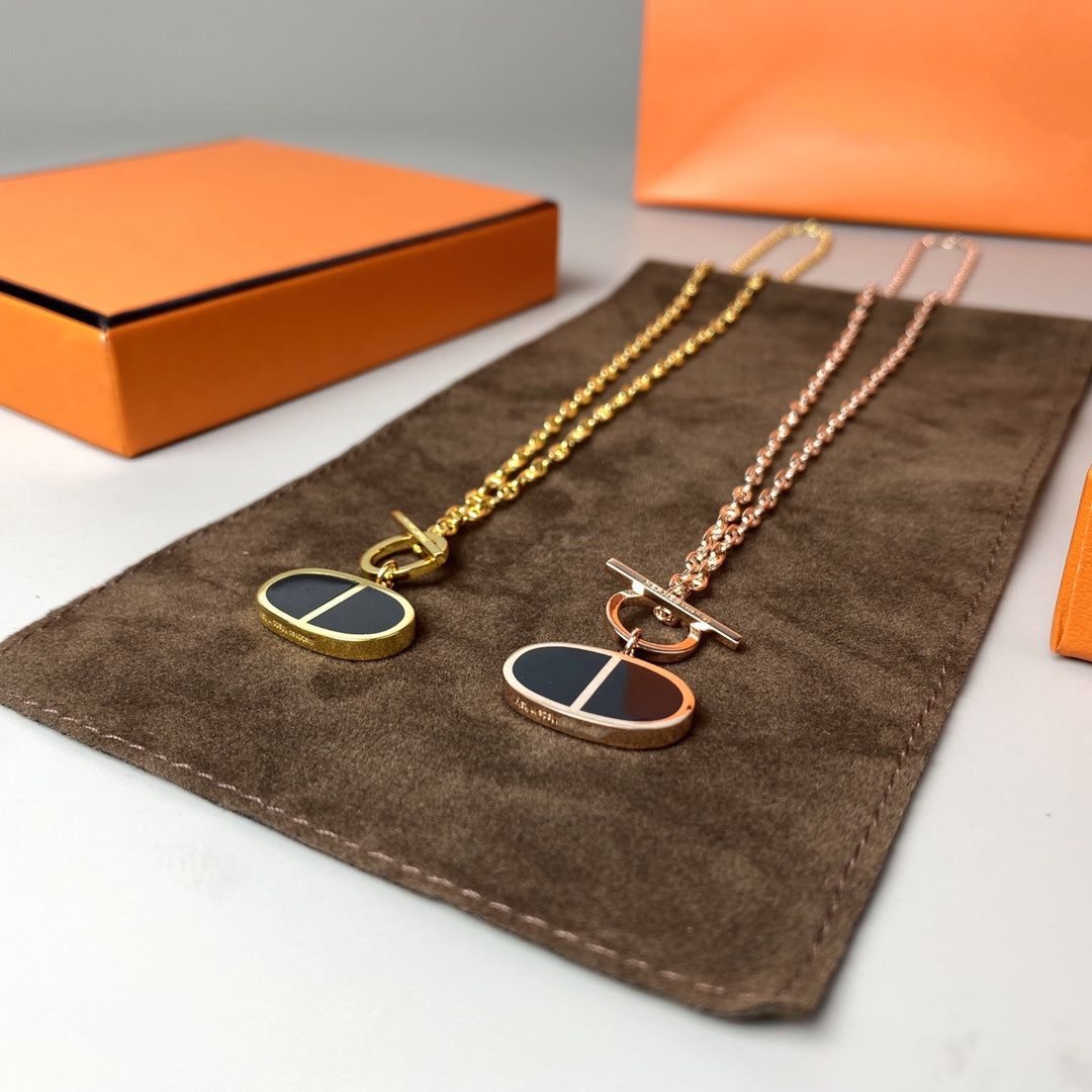 [Lunabriance]CHAINE VERSO BLACK CERAMIC NECKLACE
