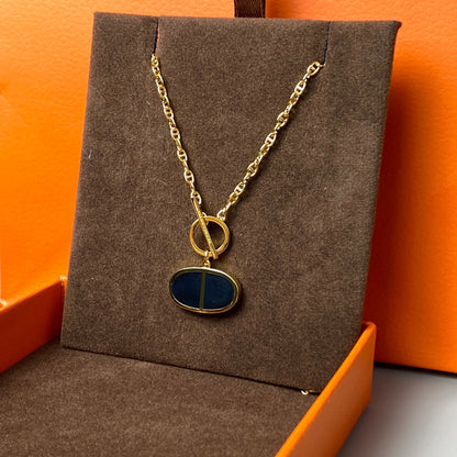 [Lunabriance]CHAINE VERSO BLACK CERAMIC NECKLACE