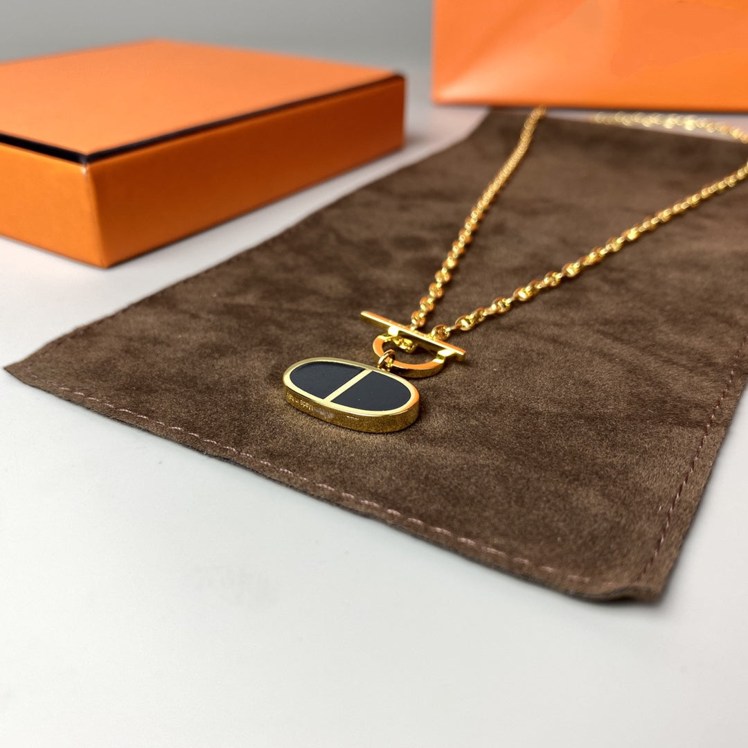 [Lunabriance]CHAINE VERSO BLACK CERAMIC NECKLACE