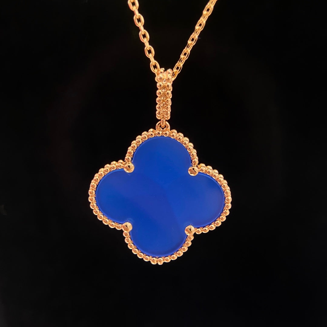 [Lunabriance]CLOVER 25MM NECKLACE TURQUOISE ROSE GOLD