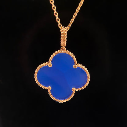 [Lunabriance]CLOVER 25MM NECKLACE TURQUOISE ROSE GOLD