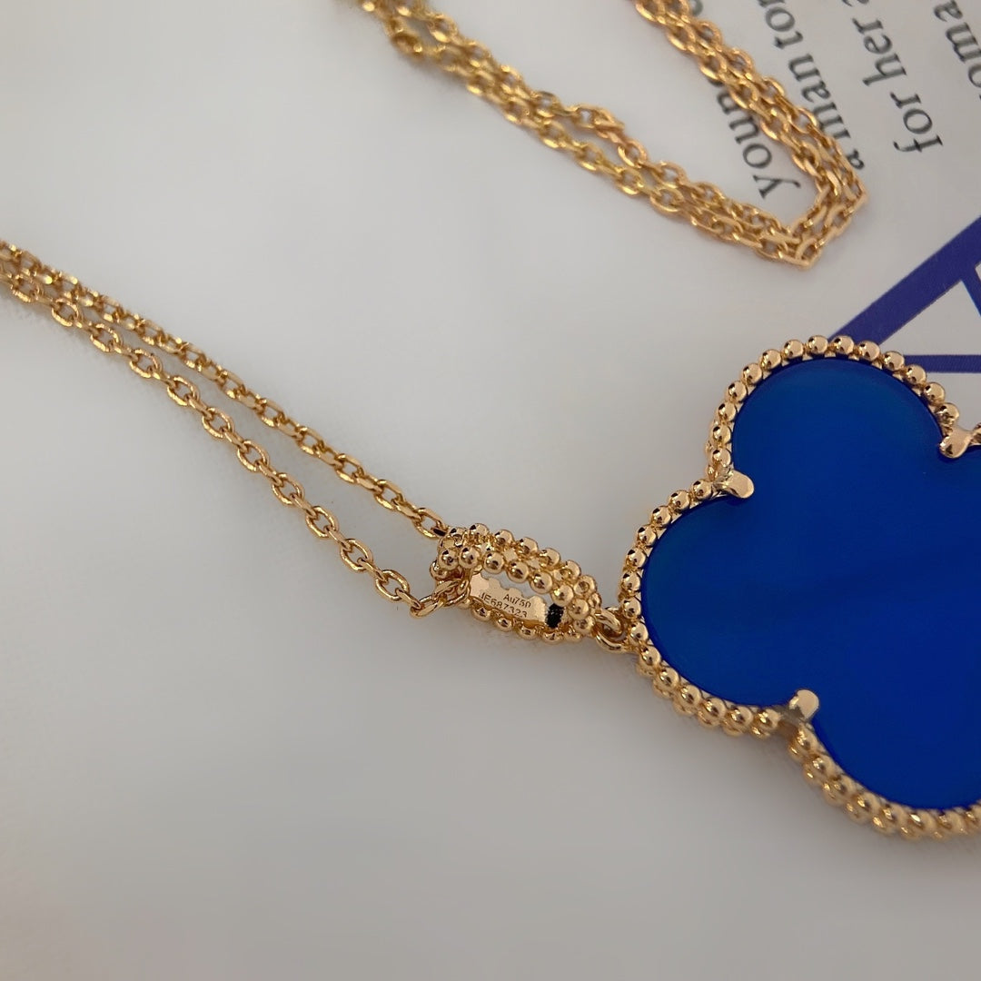 [Lunabriance]CLOVER 25MM NECKLACE TURQUOISE ROSE GOLD