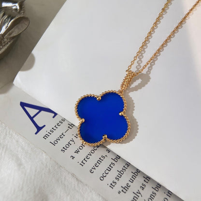 [Lunabriance]CLOVER 25MM NECKLACE TURQUOISE ROSE GOLD