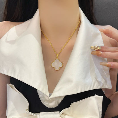 [Lunabriance]CLOVER 25MM MOP LARGE PENDANT NECKLACE